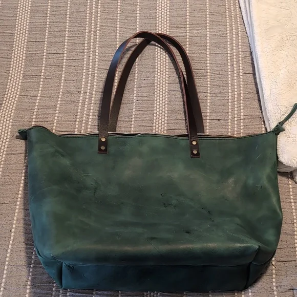 Portland Leather Oversized Zipper Tote - Surf - Picture 4 of 7